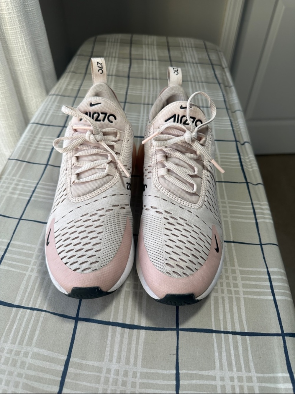 Nike Air Max 270 Pale Pink and Beige Athletic Shoes